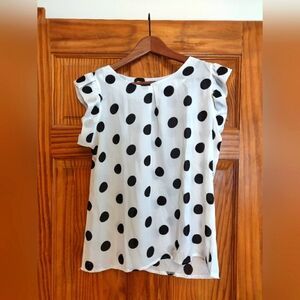 Polka Dot Polyester Blouse